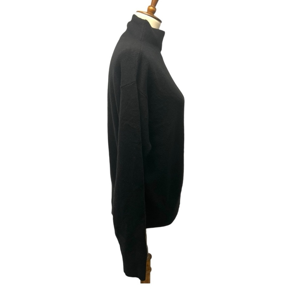 Nordstrom Black Wool Blend Mock Neck Pullover Basic Capsule Sweater Womens Small - Picture 5 of 9